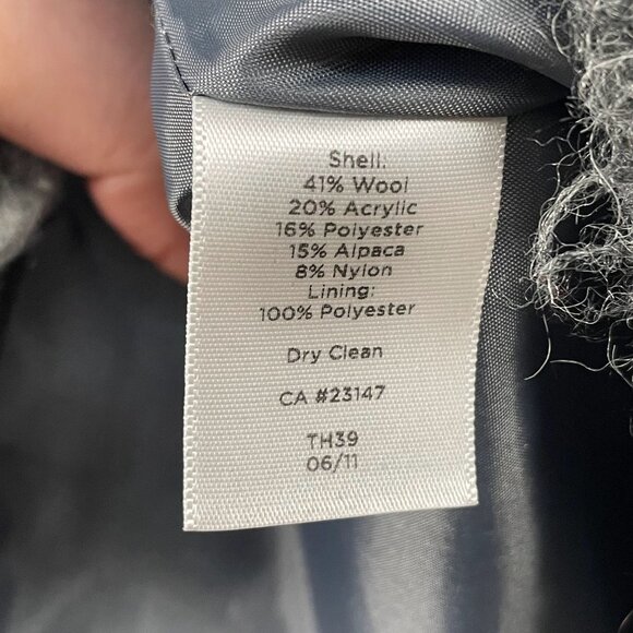 Talbots Jacket Womens 16 Grey Alpaca Wool Blend Plaid Full Zip - Picture 8 of 8